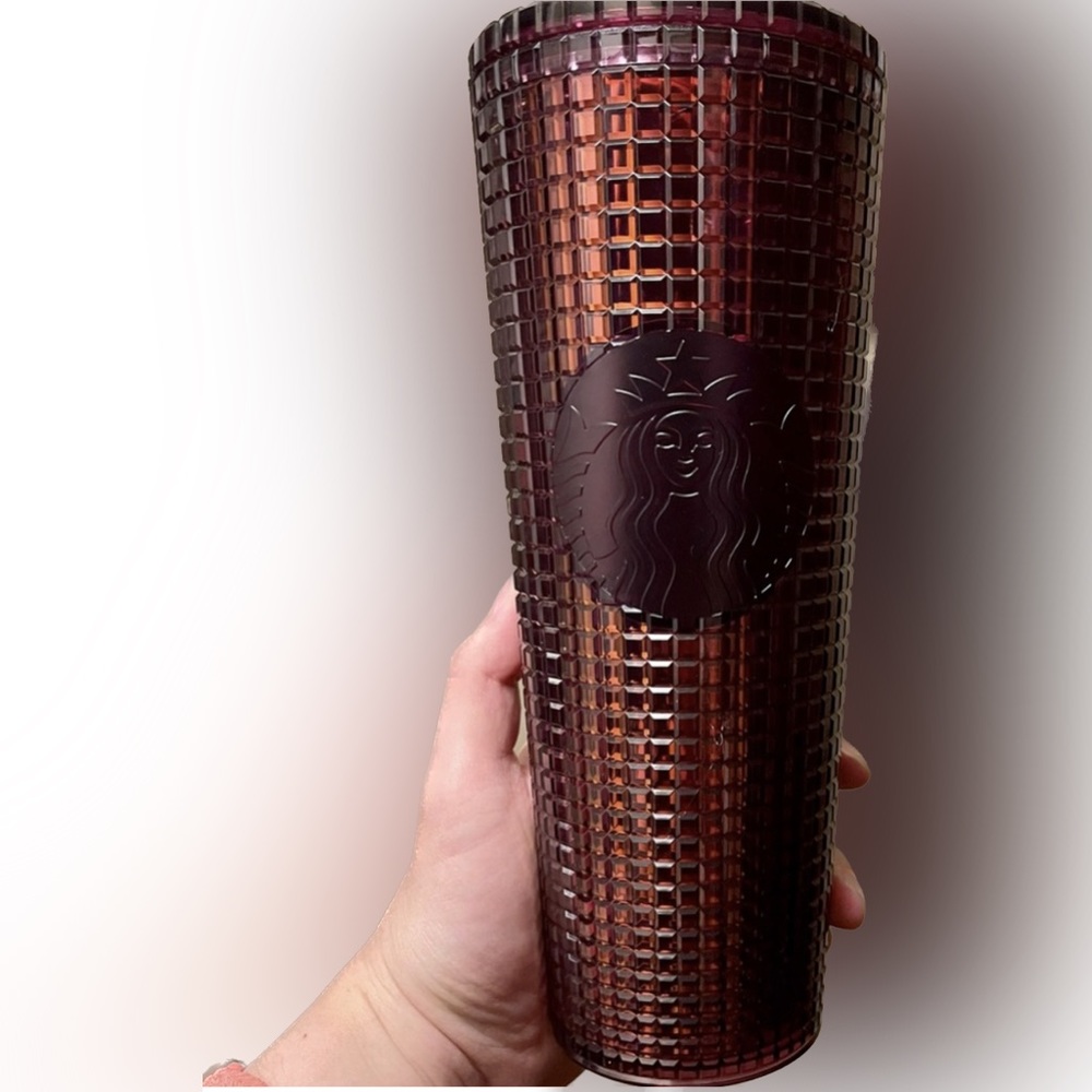 Starbucks holiday 2020 burgundy grid tumbler